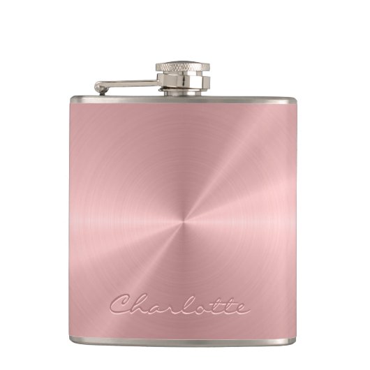 Personalisiertes Rosen-Goldmetallische Flachmann (Vorderseite)