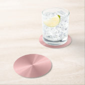 Personalisiertes Rosen-Goldmetallische Runder Pappuntersetzer (Vor Ort)