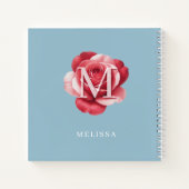 Personalisiertes Rosen-Initial-Notizbuch | Moderne Notizblock (Rückseite)