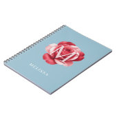 Personalisiertes Rosen-Initial-Notizbuch | Moderne Notizblock (Linke Seite)