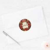 🌹 Personalisiertes Rosenmonogramm Initial Dekor f Runder Aufkleber (Umschlag)