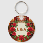 🌹 Personalisiertes Rosenmonogramm Initial Dekor f Schlüsselanhänger (Rückseite)