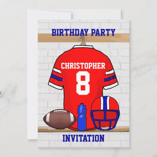 Personalisiertes Rot Einladung (Vorderseite)