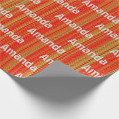 Personalisiertes Rot-Grün-Gold gestreift Geschenkpapier (Ecke)