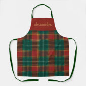 Personalisiertes Rot Grün Tartan Karo Schürze (Vorderseite)