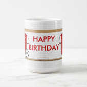 Personalisiertes Rot mit weißem Fußball-Fußball Kaffeetasse (Mittel)