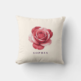 Personalisiertes Rot-Rosen-Wurfkissen Elegant Kissen