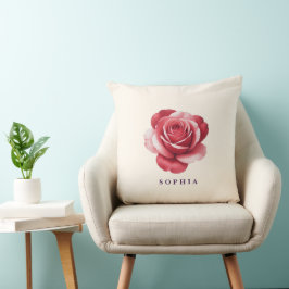 Personalisiertes Rot-Rosen-Wurfkissen Elegant Kissen