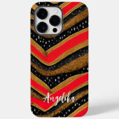Personalisiertes Rot und Gold Abstrakt Minimalisti Case-Mate iPhone Hülle (Rückseite)
