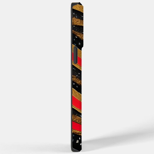 Personalisiertes Rot und Gold Abstrakt Minimalisti Case-Mate iPhone Hülle (Rückseite / Rechts)