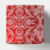 Personalisiertes Rot und Weiß Damask Cube Fevor Bo Geschenkschachtel (Oben)