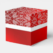 Personalisiertes Rot und Weiß Damask Cube Fevor Bo Geschenkschachtel (Rückseite)