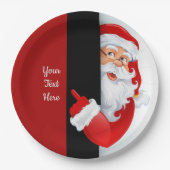 Personalisiertes Rot und Weiß Pappteller (Vorderseite)