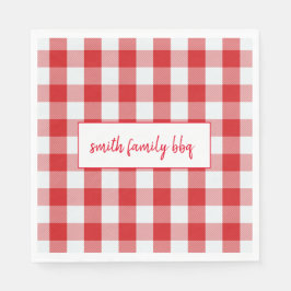 Personalisiertes Rot und Weißes Buffalo Kariert Na Serviette