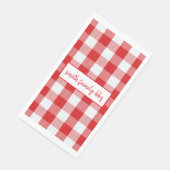 Personalisiertes Rot und Weißes Buffalo Kariert Serviette (Ecke)