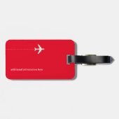 Personalisiertes Rot- und Weißflugzeug Gepäckanhänger (Rückseite horizontal)
