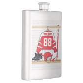 Personalisiertes Rot-Weiß-Eishockey Jersey Flachmann (Rechts)