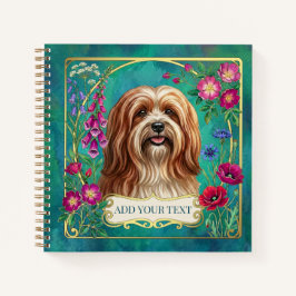 Personalisiertes Rot-Weiß-Lhasa-Apso-Quadratnotizb Notizblock