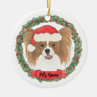 Personalisiertes Rot-Weiß-Papillon-Weihnachten