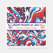 Personalisiertes Rot, Weiß und Blau Serviette (Vorderseite)