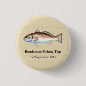 Personalisiertes Rotbarsch-Fischen-Ereignis Button (Vorderseite)