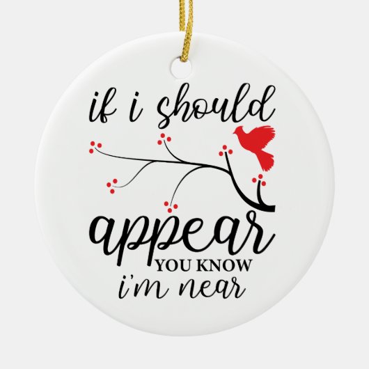 Personalisiertes Roter Vogel-Gedächtnis Foto Weihn Keramik Ornament (Vorne)