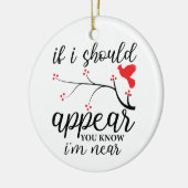 Personalisiertes Roter Vogel-Gedächtnis Foto Weihn Keramik Ornament (Links)