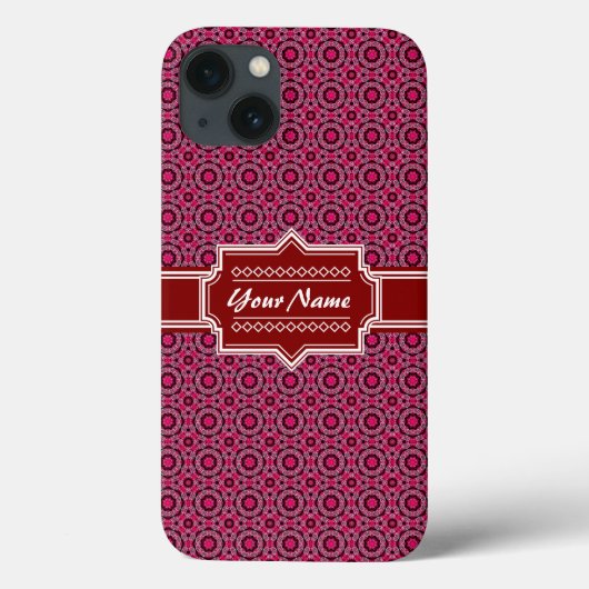 Personalisiertes rotes Abstrakt geometrisches Must Case-Mate iPhone Hülle (Rückseite)
