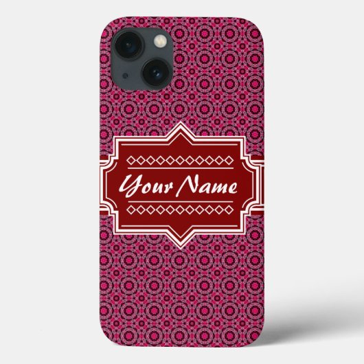 Personalisiertes rotes Abstrakt geometrisches Must Case-Mate iPhone Hülle (Rückseite)