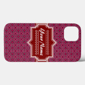 Personalisiertes rotes Abstrakt geometrisches Must Case-Mate iPhone Hülle (Rückseite (Horizontal))