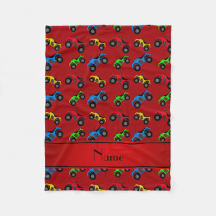 Personalisiertes rotes atv Namensmuster Fleecedecke