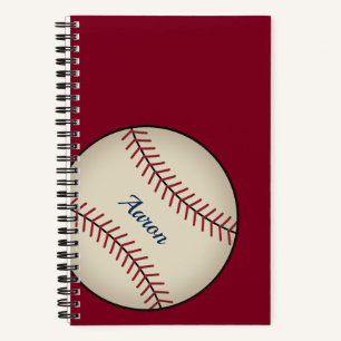 Personalisiertes rotes Baseball-Notizbuch-Geschenk Notizblock