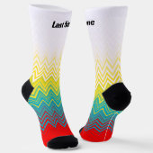 Personalisiertes rotes blaues gelbes Chic Einzigar Socken (Gewinkelt)