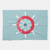 Personalisiertes rotes blaues geschirrtuch (Horizontal)
