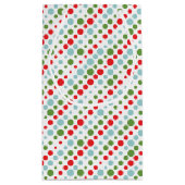 Personalisiertes rotes blaues Polka-Punktmuster Kleine Geschenktüte (Rückseite)