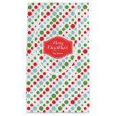 Personalisiertes rotes blaues Polka-Punktmuster Kleine Geschenktüte (Vorderseite)