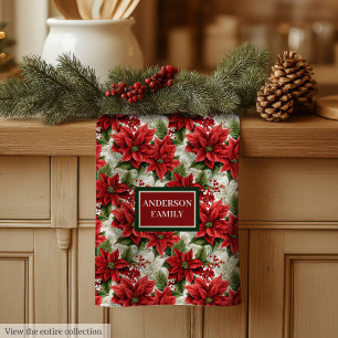 Personalisiertes rotes Blumenhandtuch elegantes We Geschirrtuch