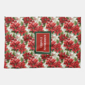 Personalisiertes rotes Blumenhandtuch elegantes We Geschirrtuch (Horizontal)