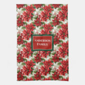 Personalisiertes rotes Blumenhandtuch elegantes We Geschirrtuch (Vertikal)