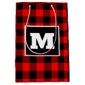 Personalisiertes rotes Büffel Weihnachtsgeschenk B Mittlere Geschenktüte (Vorderseite)