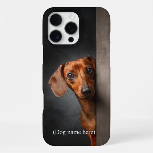 Personalisiertes rotes Dachshund-Porträt iPhone Hülle (Rückseite)