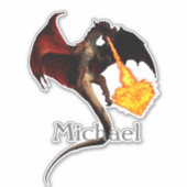 Personalisiertes Rotes Drachenfeuer Aufkleber (Vorderseite)