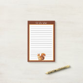 Personalisiertes Rotes Eichhörnchen Post-it Klebezettel (Auf Schreibtisch)