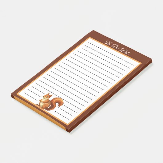 Personalisiertes Rotes Eichhörnchen Post-it Klebezettel (angewinkelt)