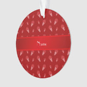 Personalisiertes rotes Eiscremenamensmuster Ornament (Vorderseite)