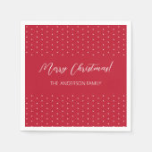 Personalisiertes Rotes Elegantes Skript Serviette (Vorderseite)