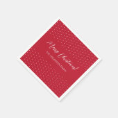 Personalisiertes Rotes Elegantes Skript Serviette (Ecke)