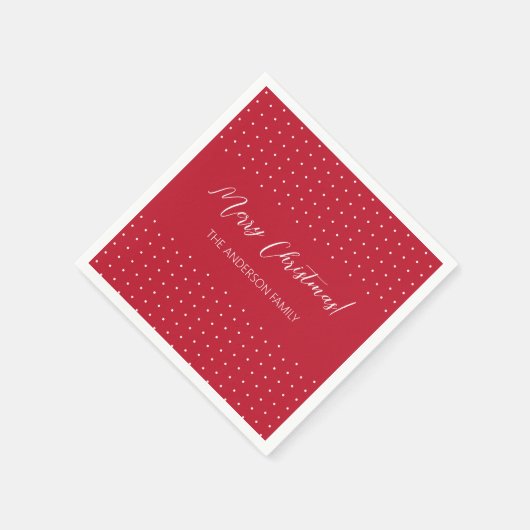 Personalisiertes Rotes Elegantes Skript Serviette (Ecke)