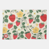 Personalisiertes rotes Erdbeergarten-Frucht-Teehan Geschirrtuch (Horizontal)