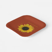 Personalisiertes Rotes Ereignis der Sonnenblumen Pappteller (Gewinkelt)